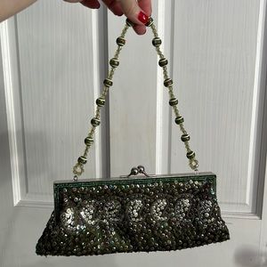 Hand beaded with sequin purse